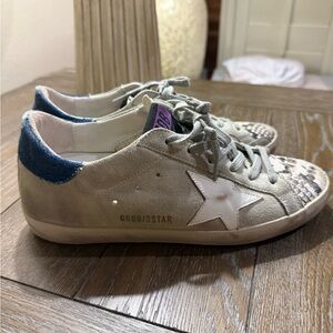 Golden Goose Sneakers color gray with Navy and snake skin Details!!!